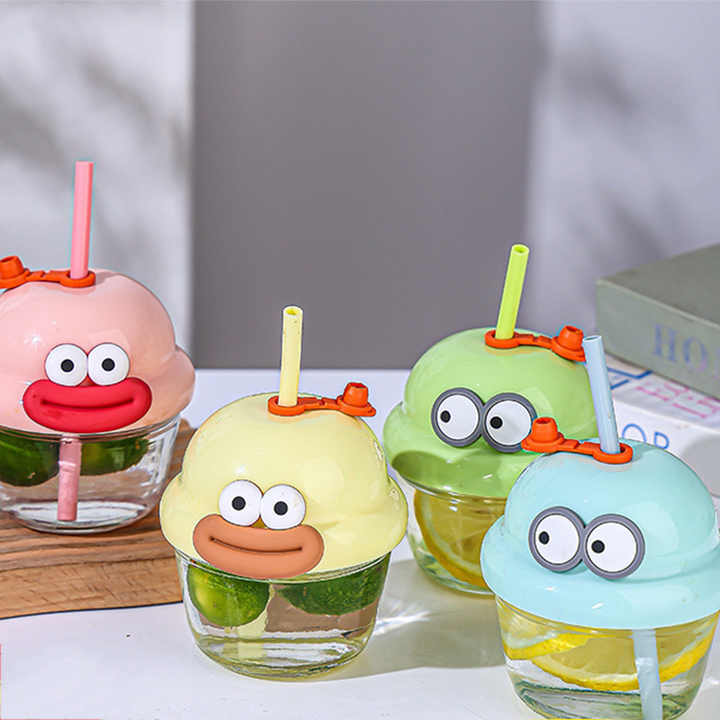 Cute Mini Cartoon Glass Sipper