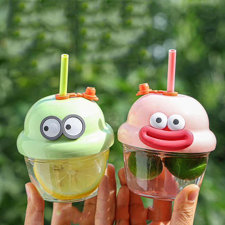 Cute Mini Cartoon Glass Sipper
