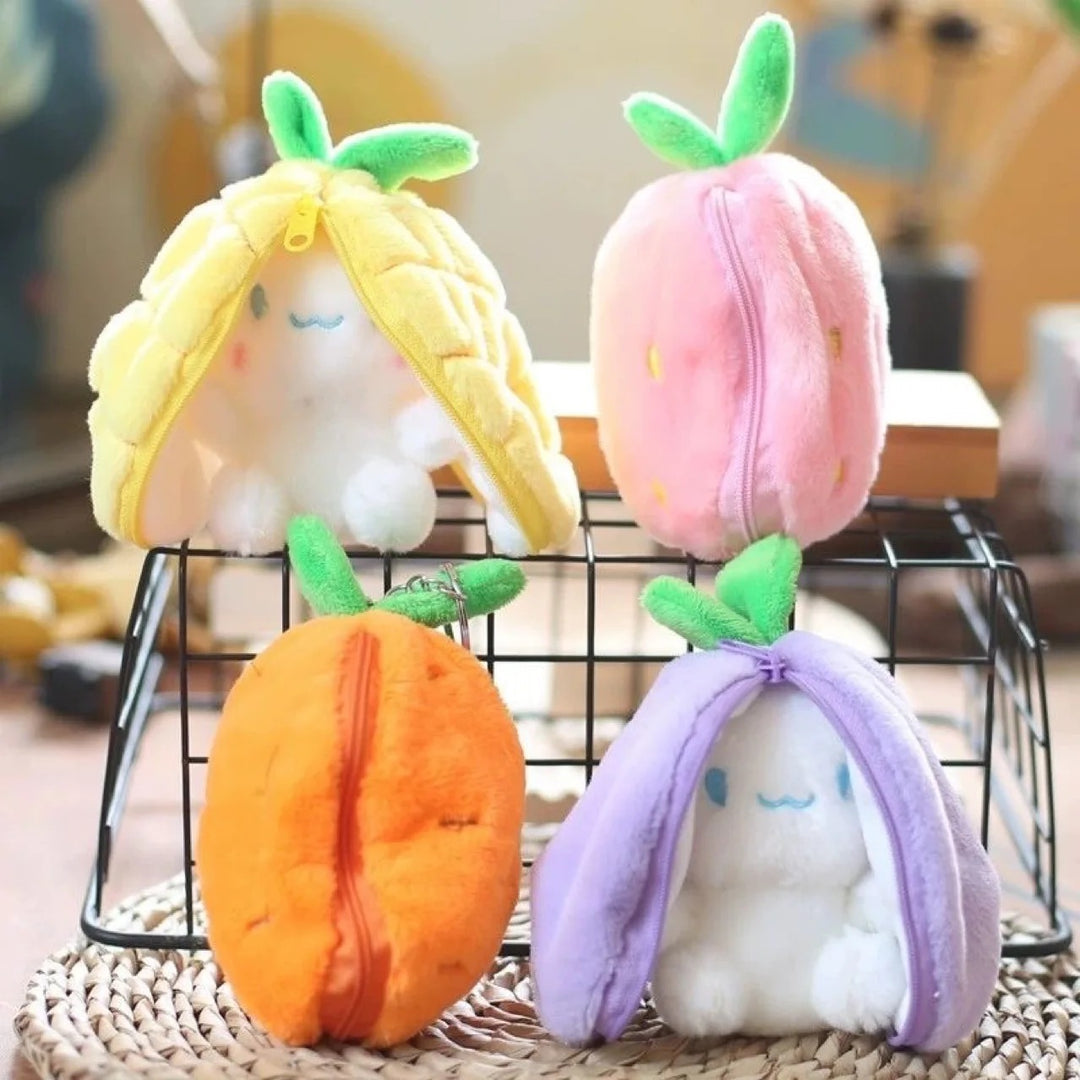 Fruit Bunny Plushie Keychain /Reversible Bunny