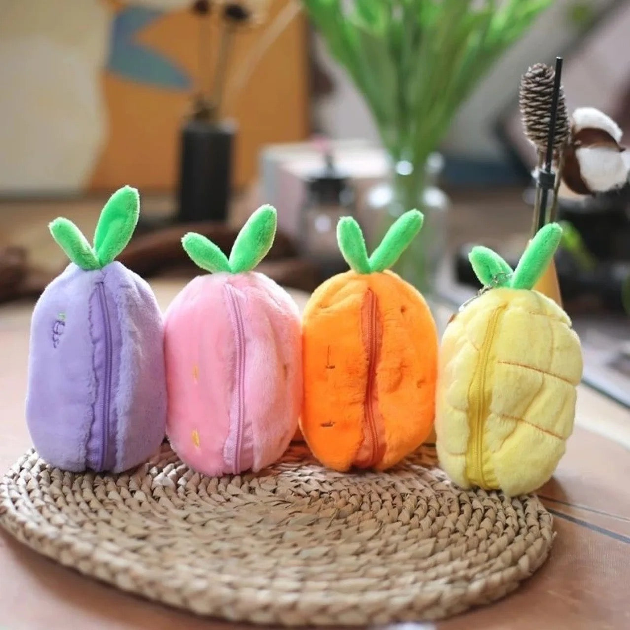 Fruit Bunny Plushie Keychain /Reversible Bunny