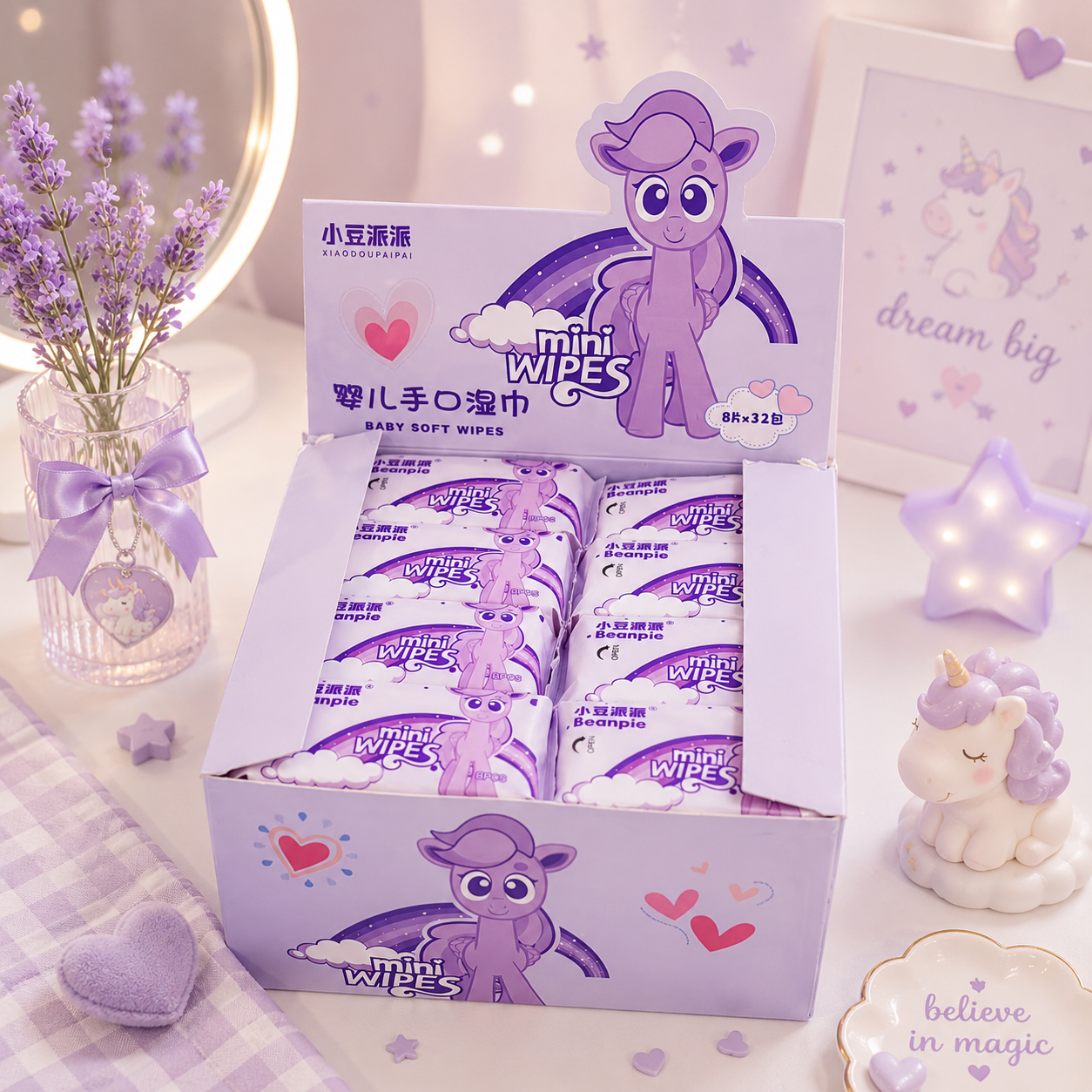 Kawaii Mini Wet Wipes Pack | Pocket/Travel Friendly (8 Pcs)