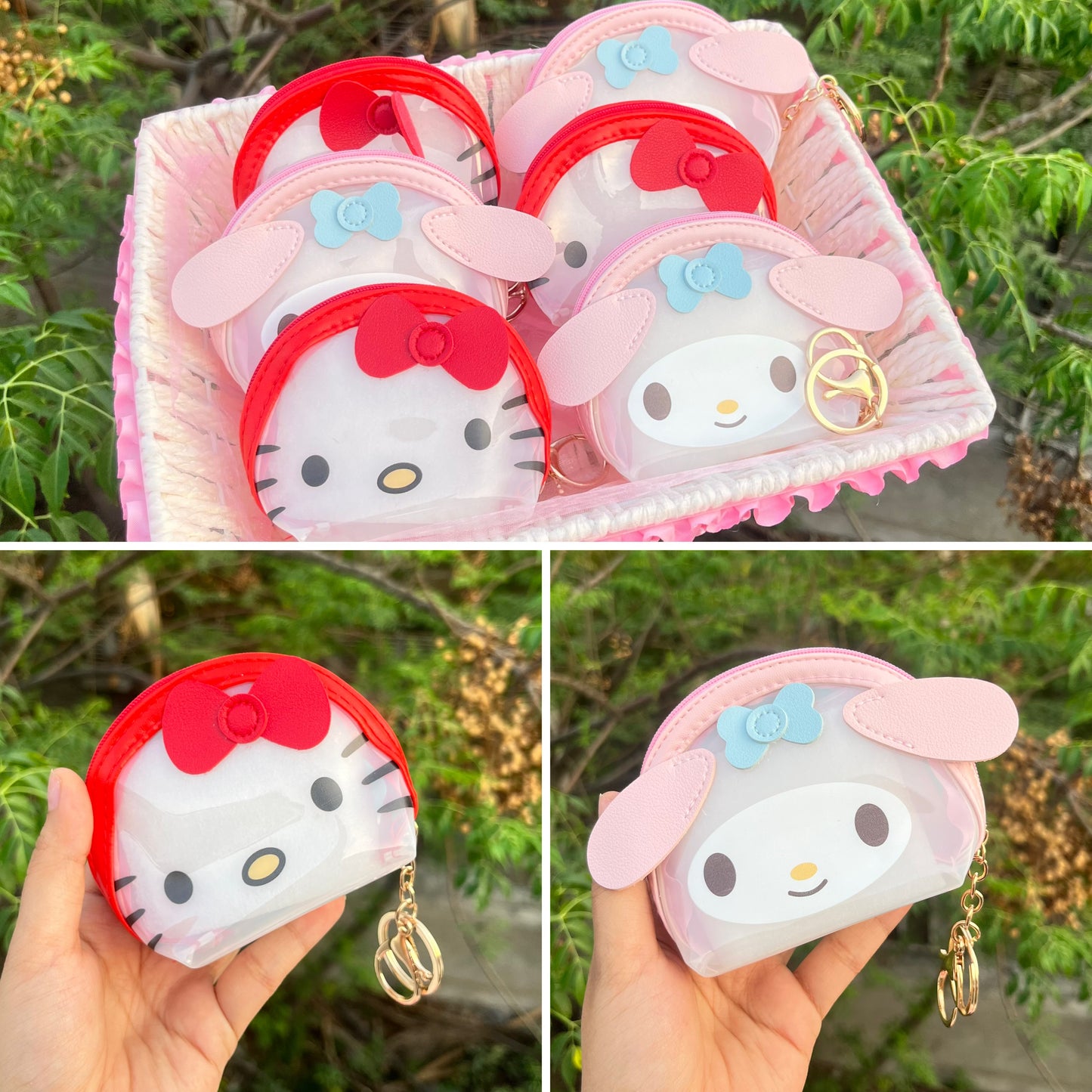 Cute Kawaii Transparent Wallet Keychain