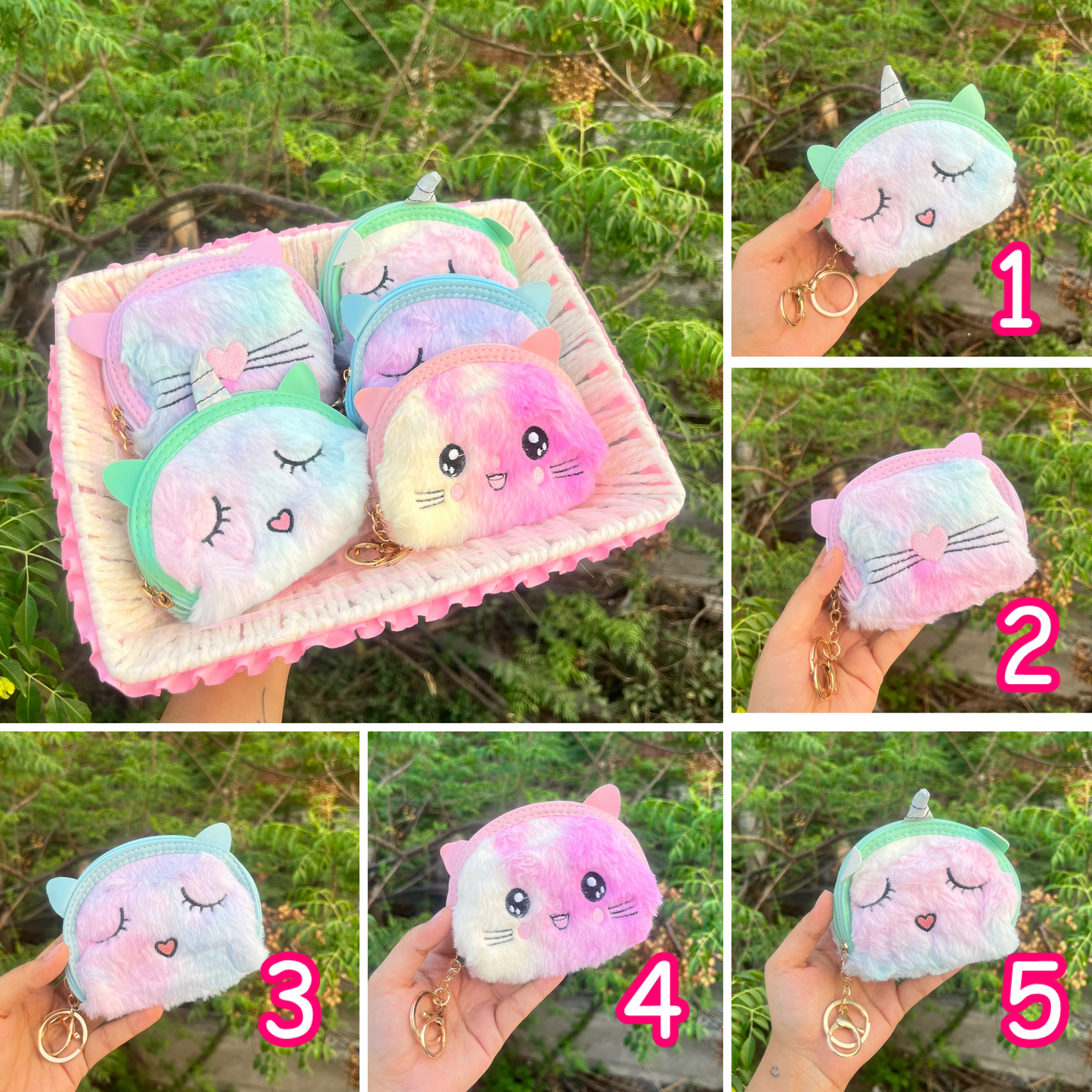 Cute Furr Mini Wallet/Pouch Keychain