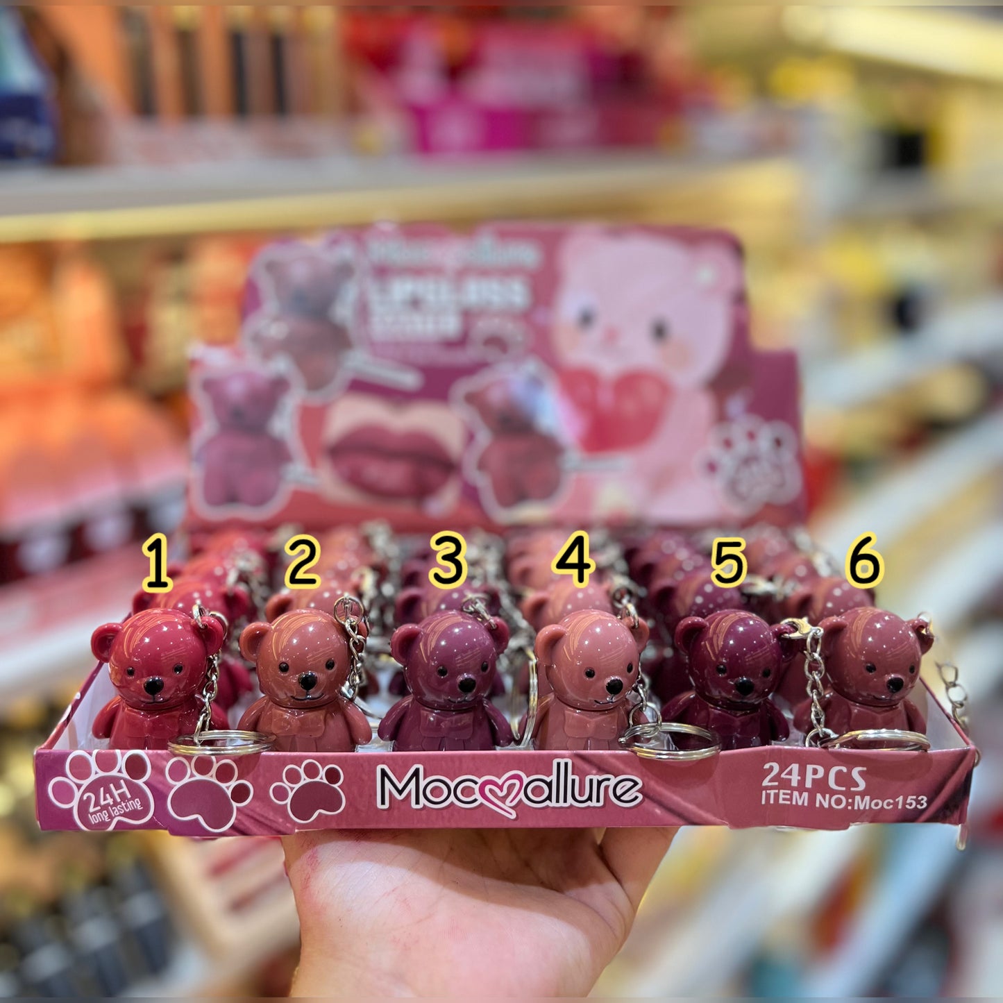 Korean Teddy Lipstick with Keychain
