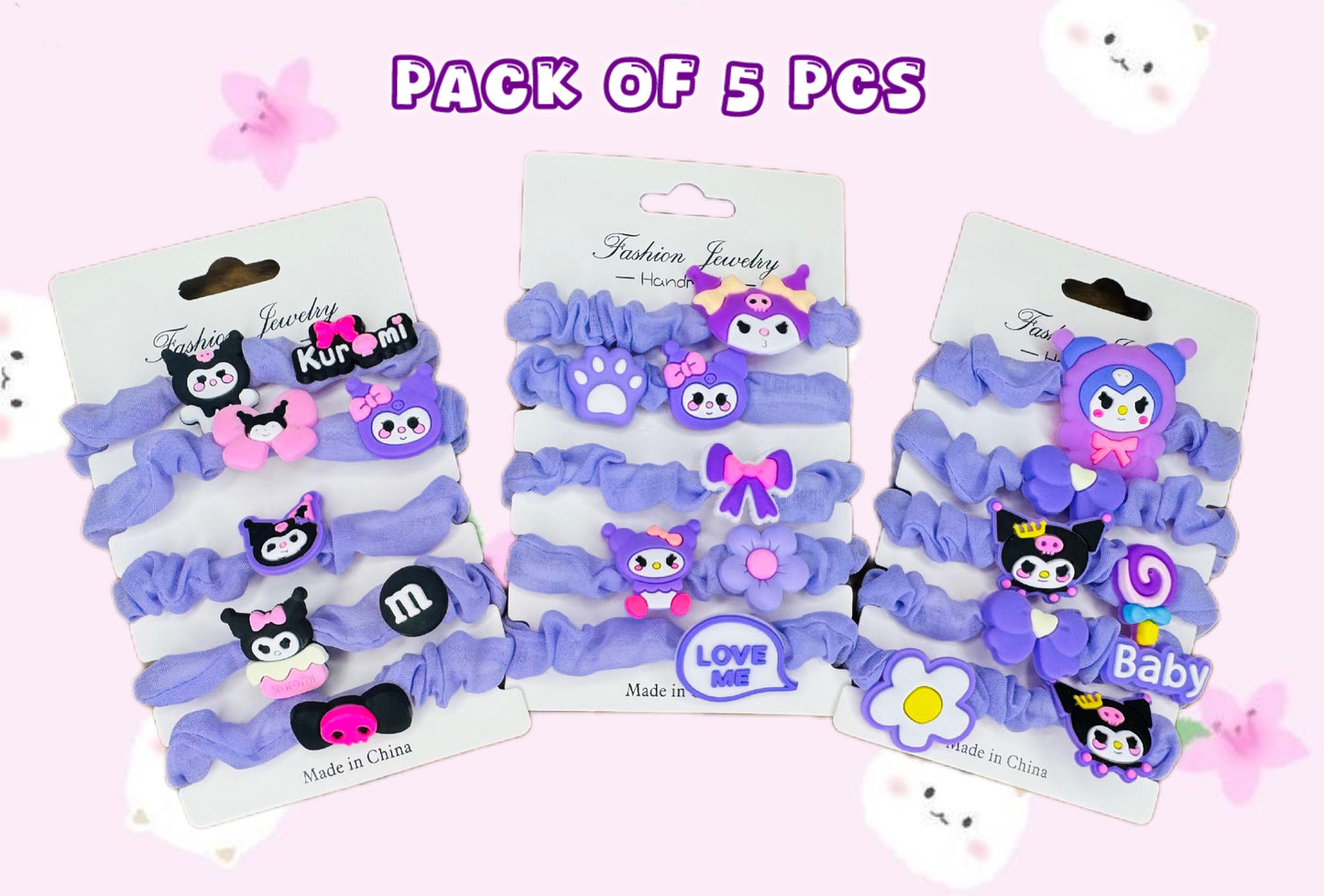 Kuromi Rubberbands Set | Pack of 5 Pcs