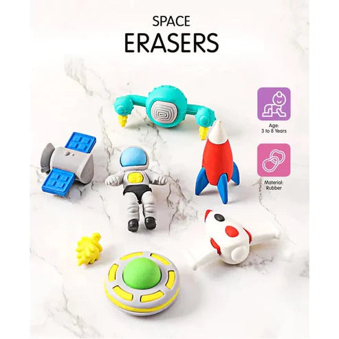 Space Theme Erasers Set/Astronaut Theme Erasers