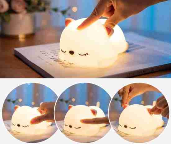 Snooring Cat Silicone Touch Lamp