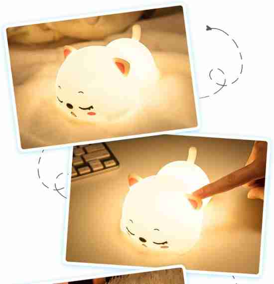 Snooring Cat Silicone Touch Lamp