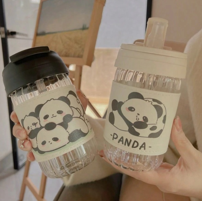 Panda Dual Way Glass Tumbler/Sipper