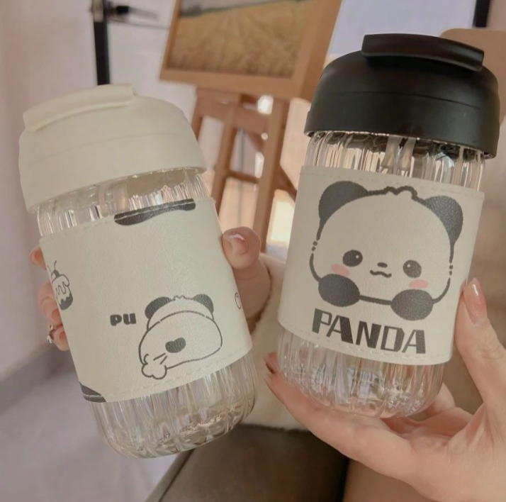 Panda Dual Way Glass Tumbler/Sipper