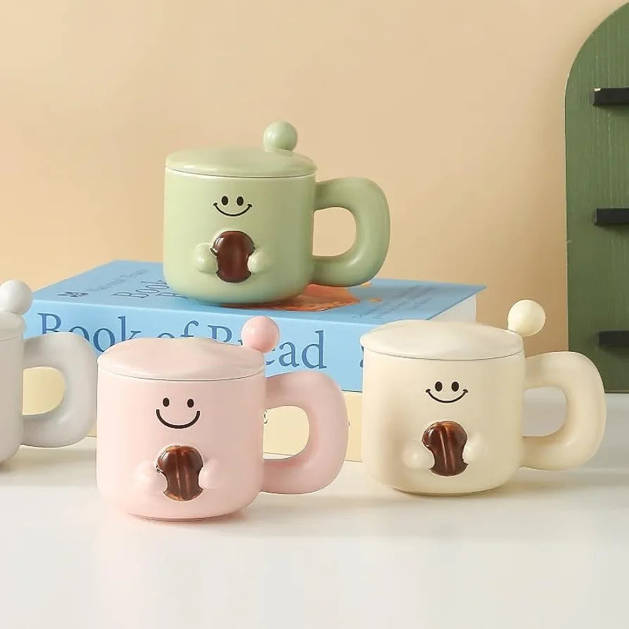 Cute Coffee Bean Ceramic Mug
