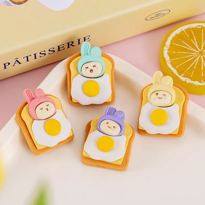 Cute Bread Egg Eraser