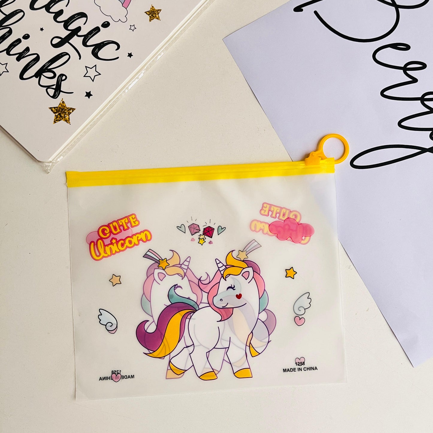 Unicorn Transparent Pouch Set of 2Pcs