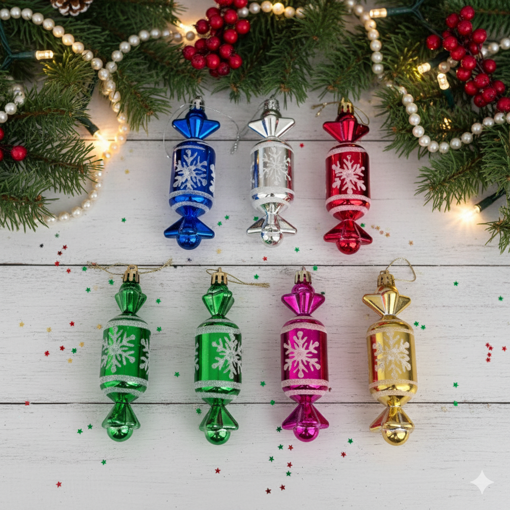 XMAS Decor Candy Ornaments Set - 6Pcs