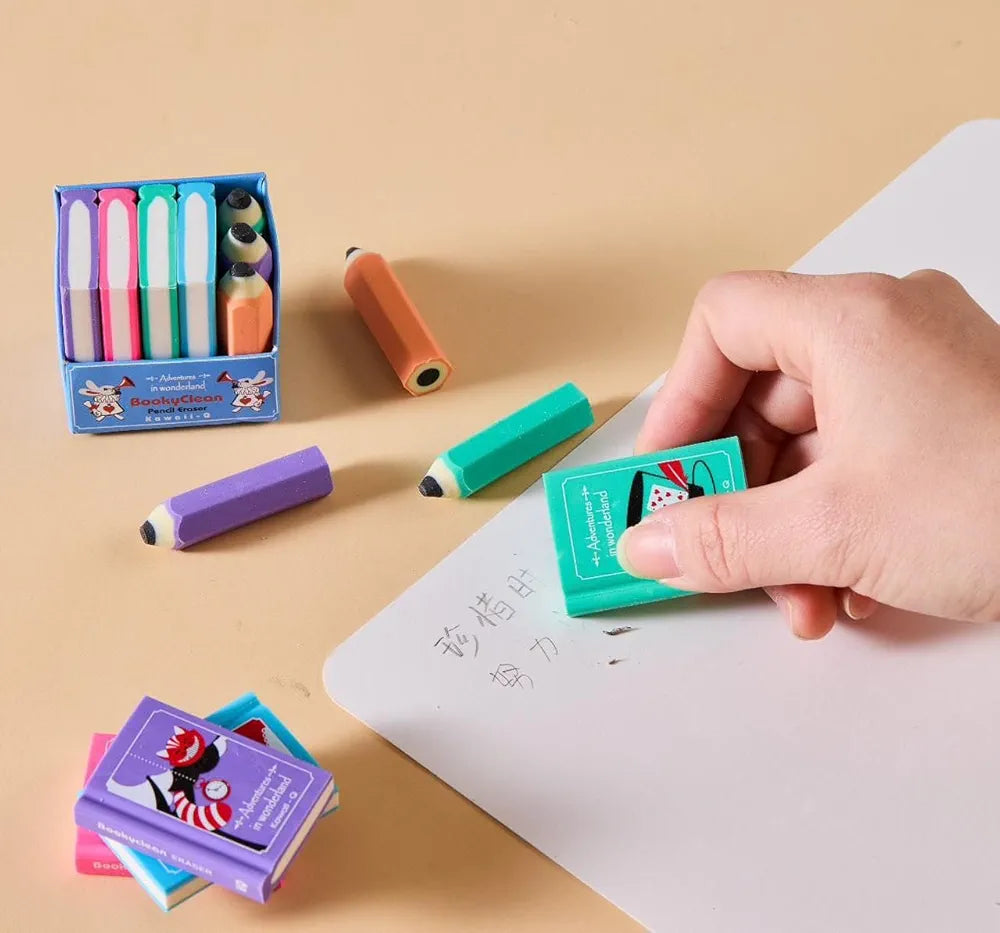 Notepad & Pencil Theme Erasers Set