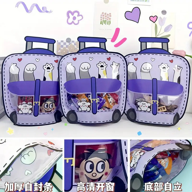 Cute 3d Trolley Zip Lock Bag