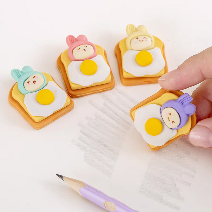 Cute Bread Egg Eraser