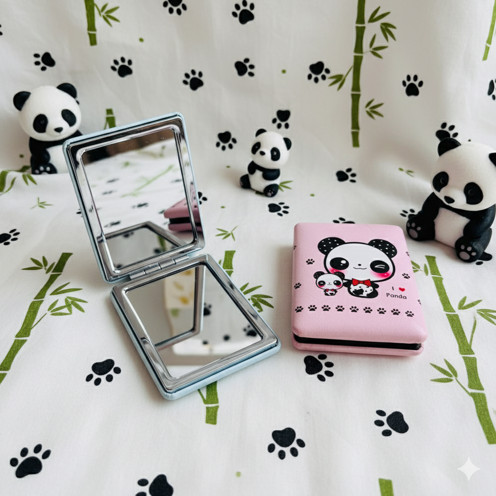 Panda Puffy Pocket Mirror/Kawaii Mirror
