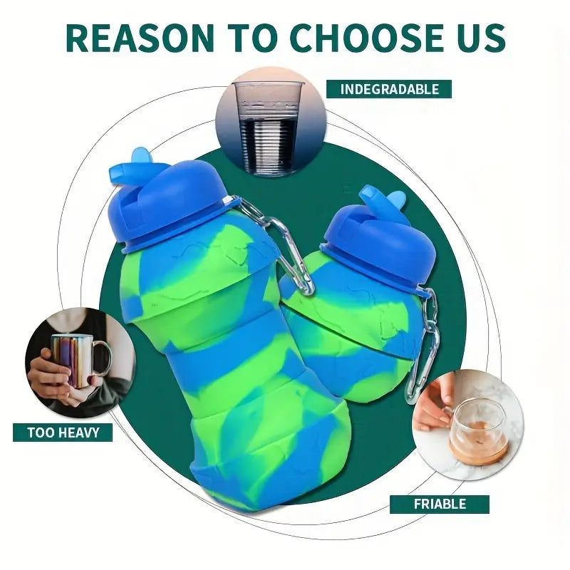 Cute Globe Foldable Silicone Bottle