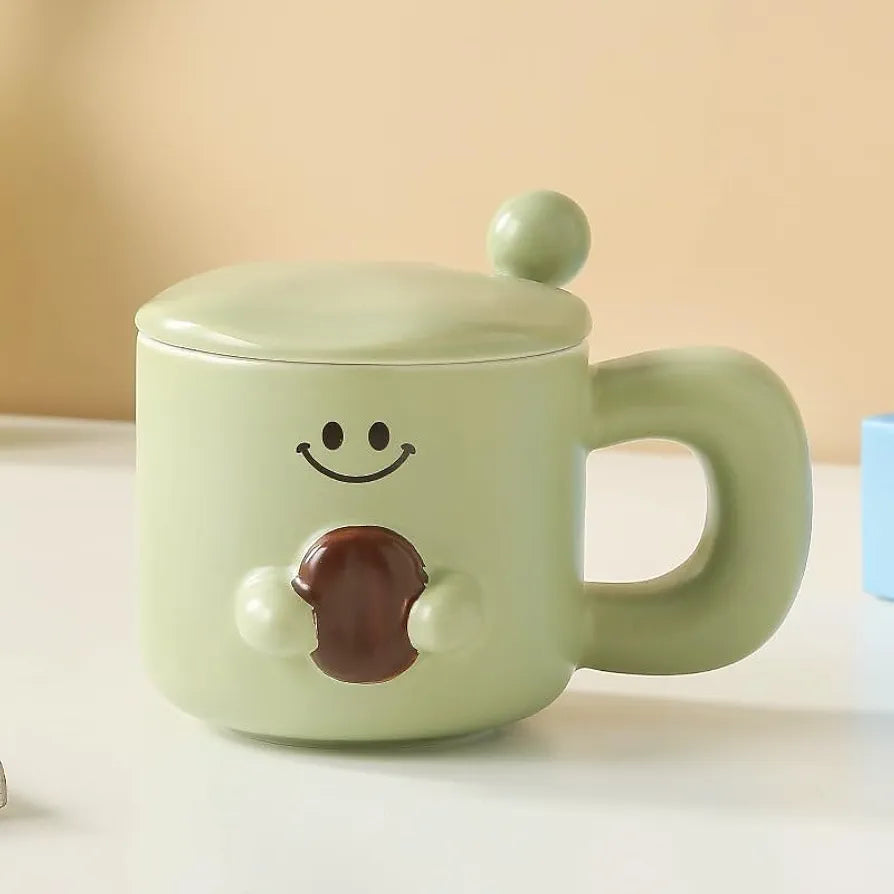Cute Coffee Bean Ceramic Mug