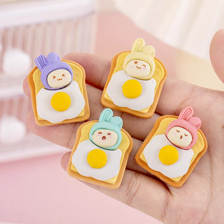 Cute Bread Egg Mini Eraser