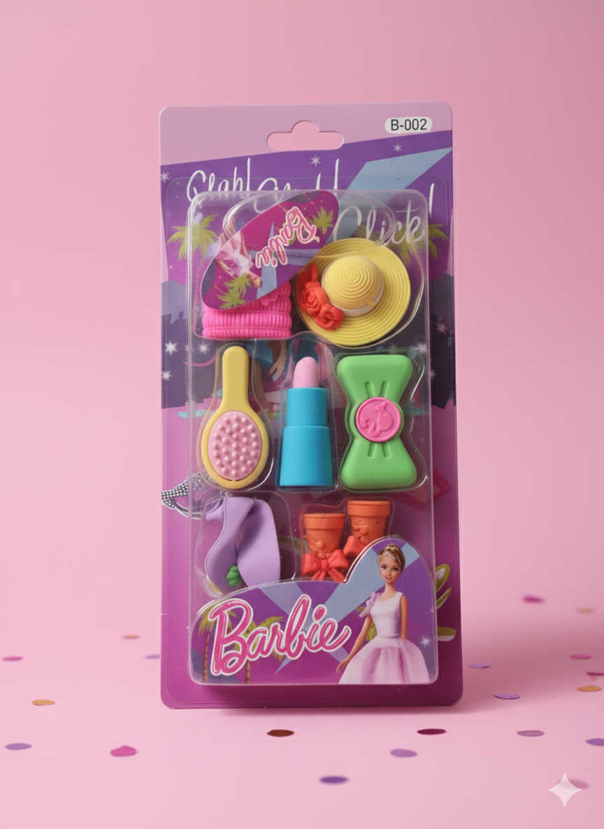 Barbie Theme Erasers Set