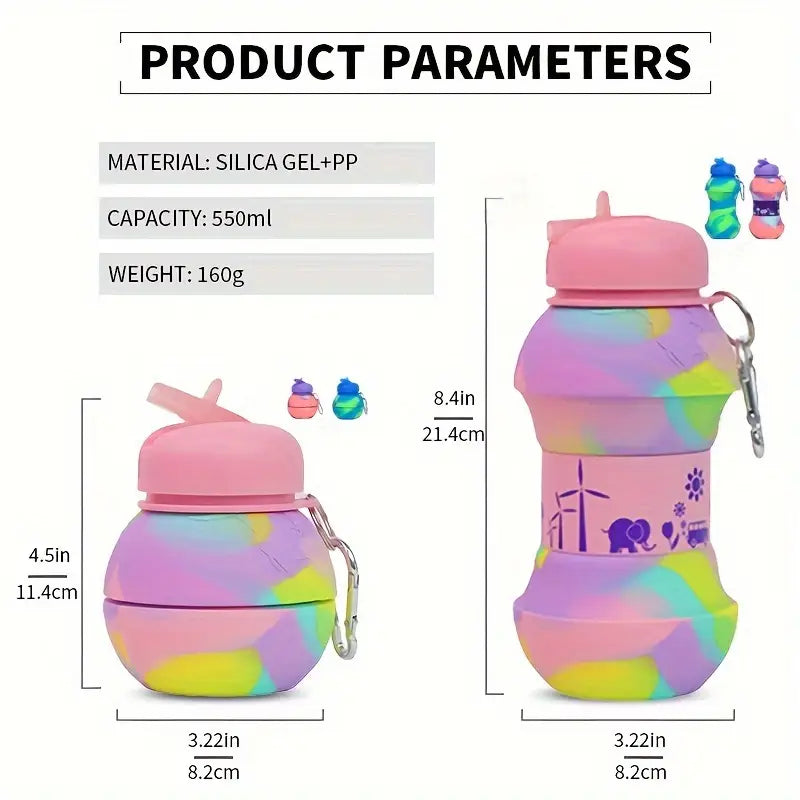 Cute Globe Foldable Silicone Bottle