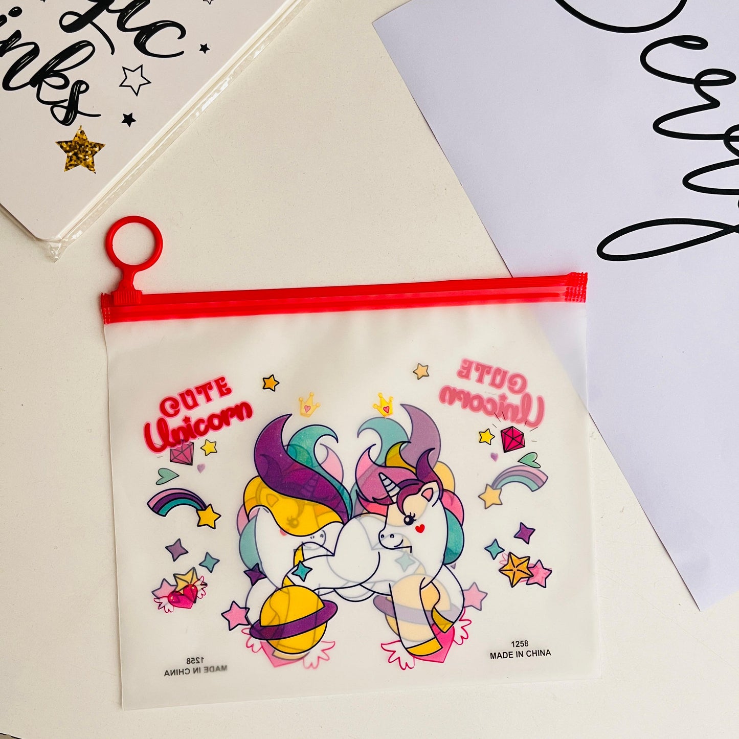 Unicorn Transparent Pouch Set of 2Pcs