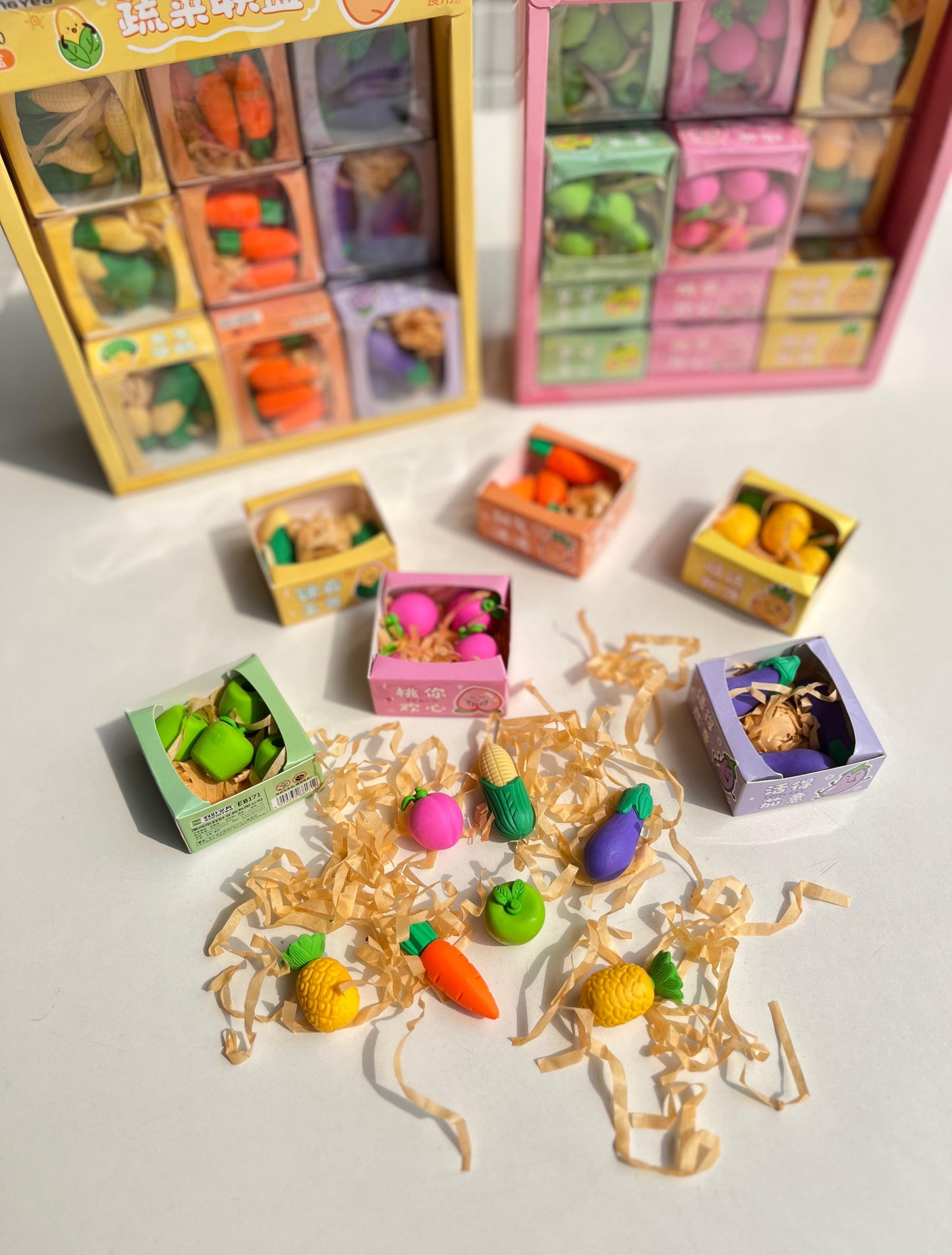 Cute Vegetable and Fruit Eraser Pack