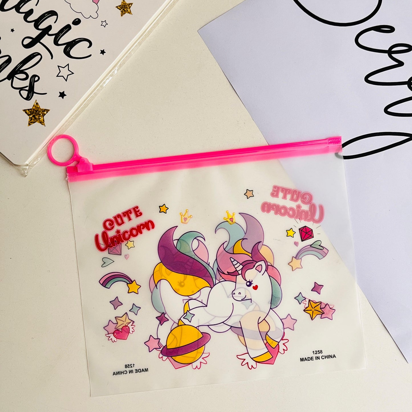 Unicorn Transparent Pouch Set of 2Pcs