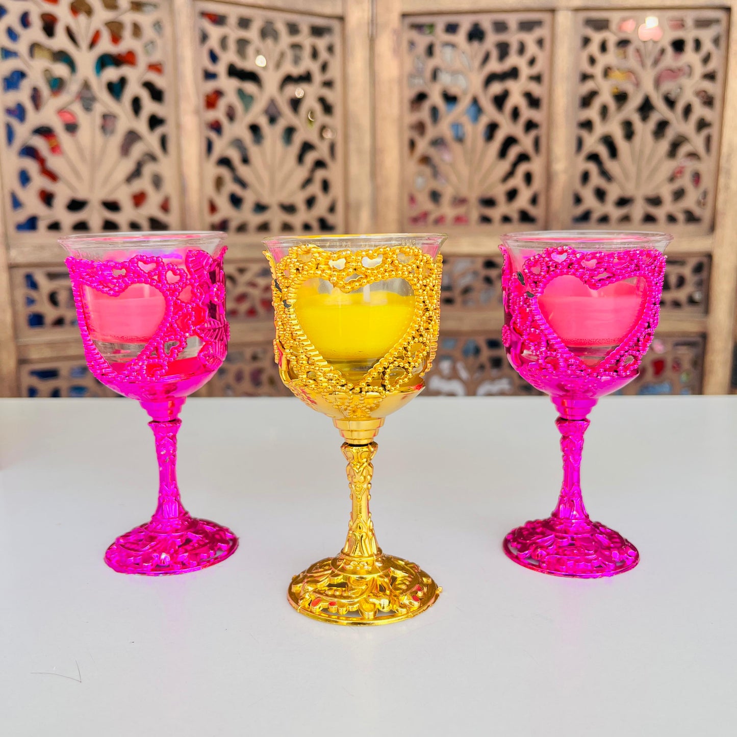 Wine Glass Candle Holder