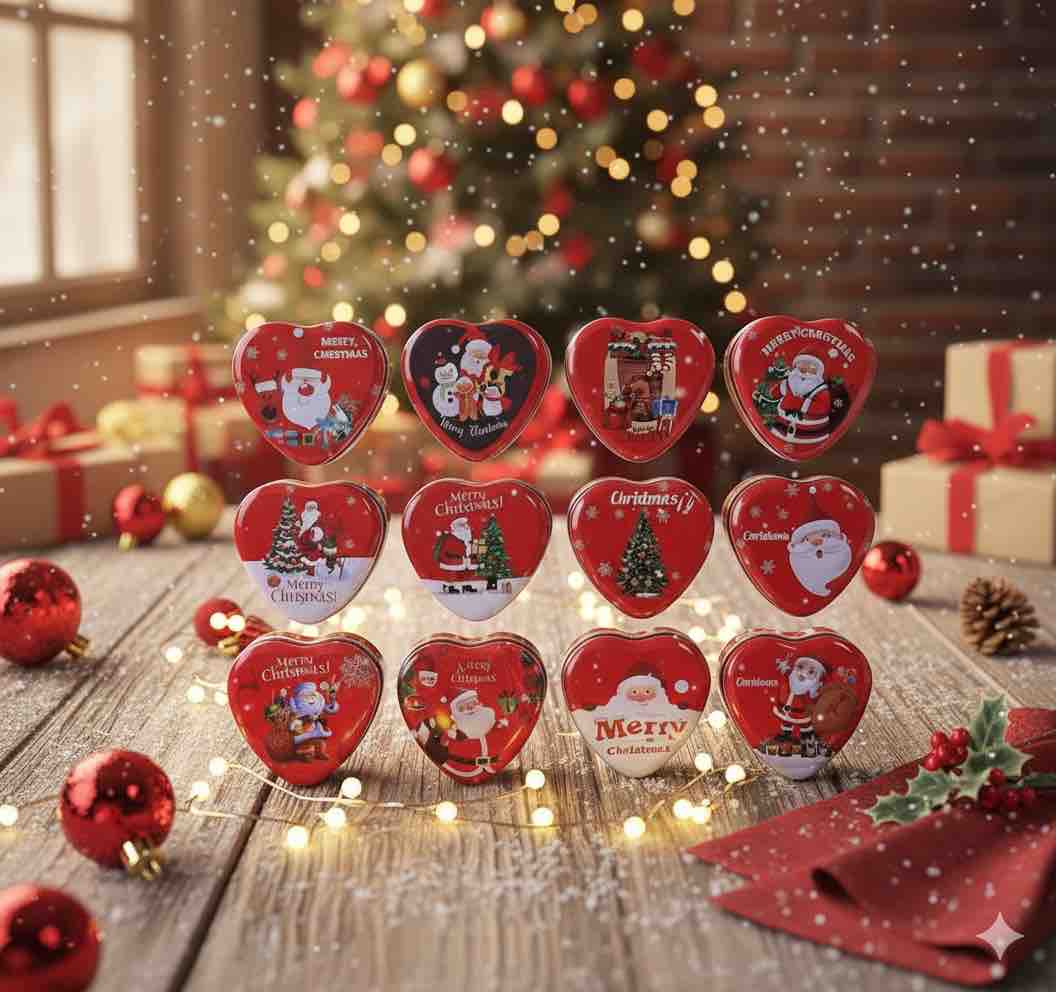 Christmas Heart Tin Box
