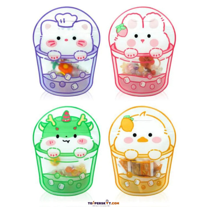 Cute Bubble Tea Zip lock Pouches