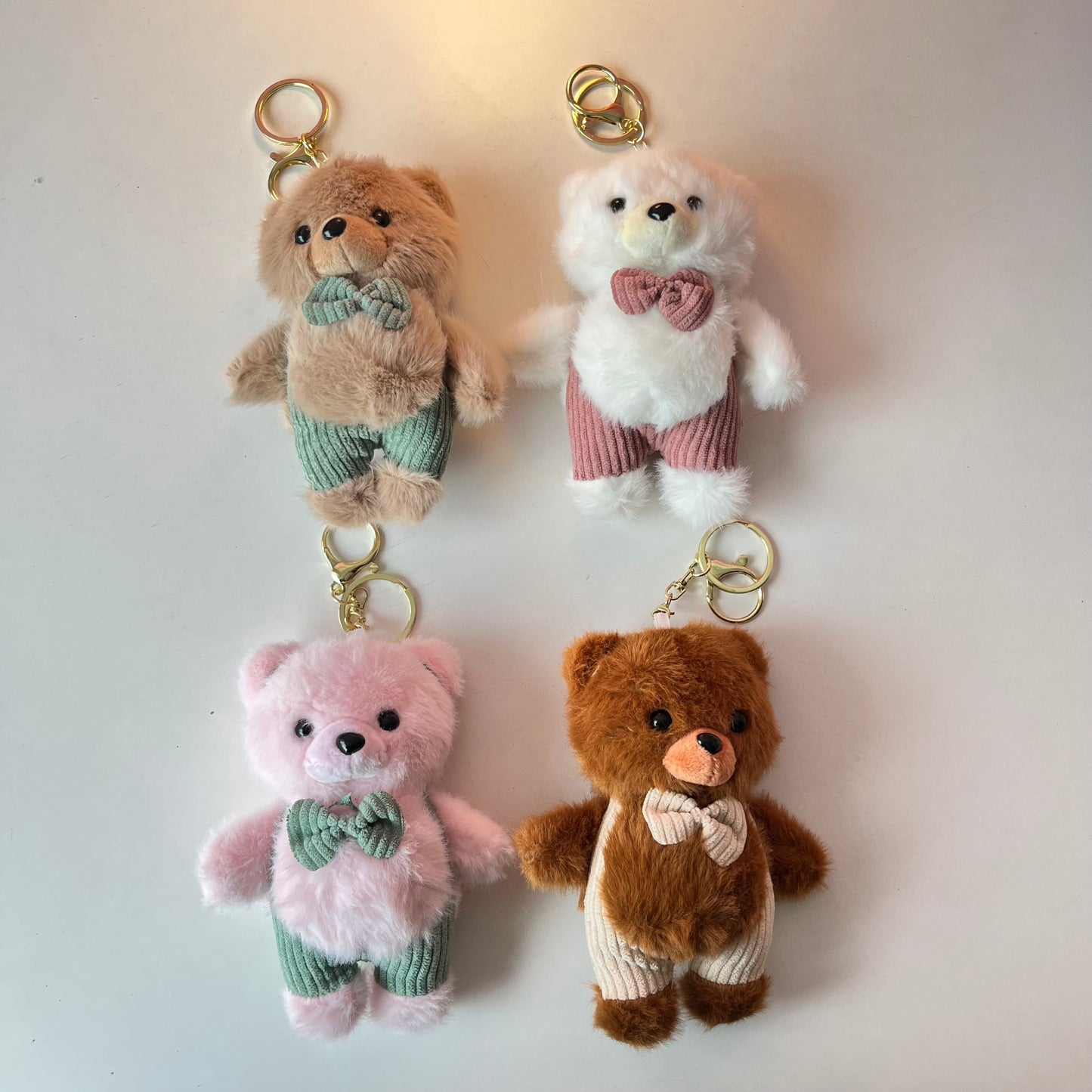 Dressed-up Teddy Plushie Keychain
