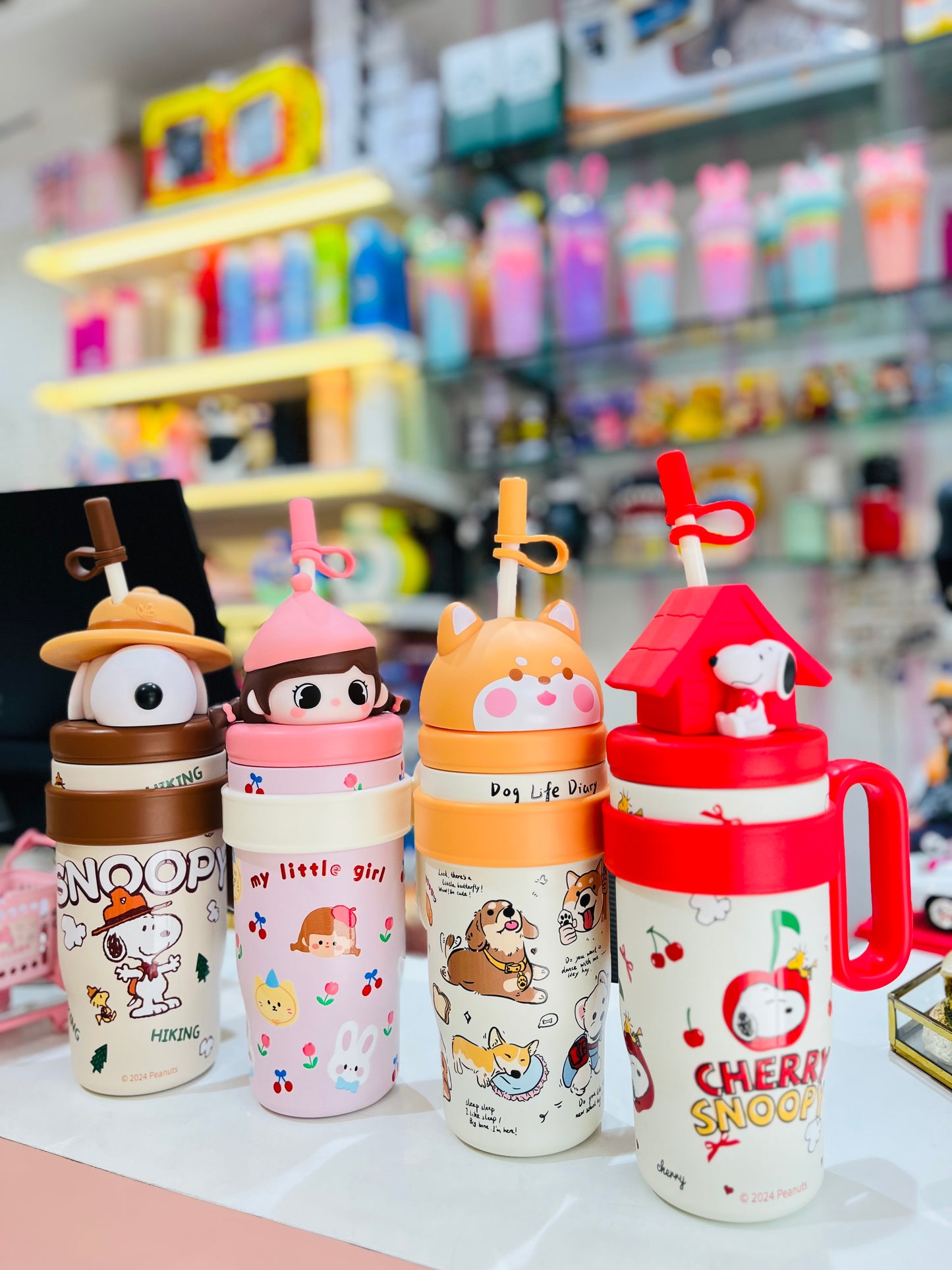 Cute 3D-Figures Insulated Tumbler with Straw