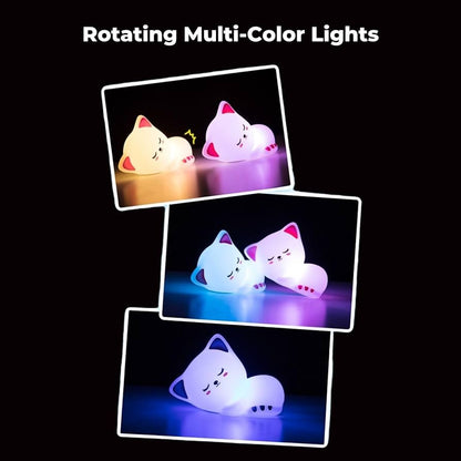 Sleeping Cat Silicone Touch Night Lamp