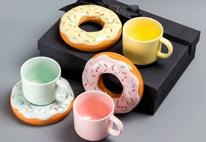 Pinteresty Ceramic Mug with Donut Saucer | Unique Find