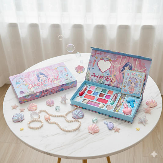 Sweet Girl Beauty Makeup Set | Kid's Makeup Book/Combo