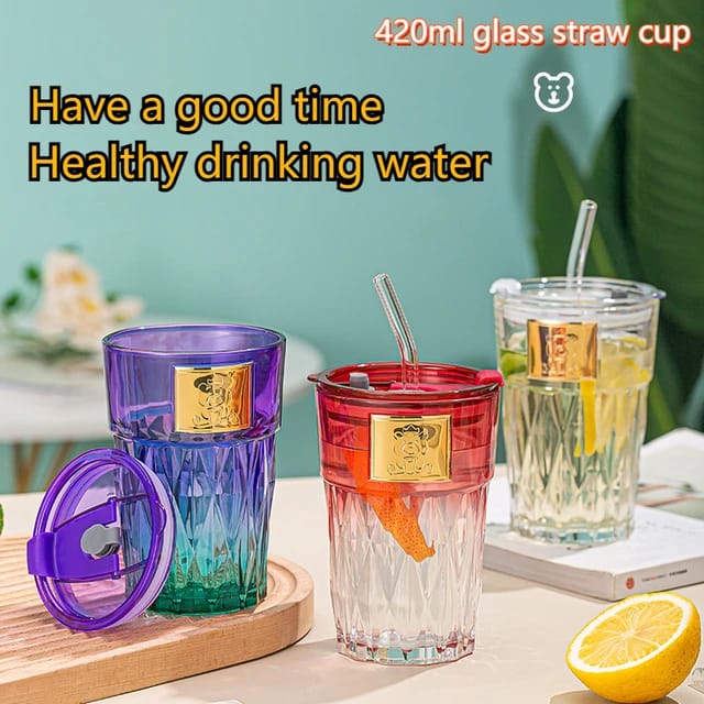 Summer Cooler Glass Sipper/Mug (With Straw)