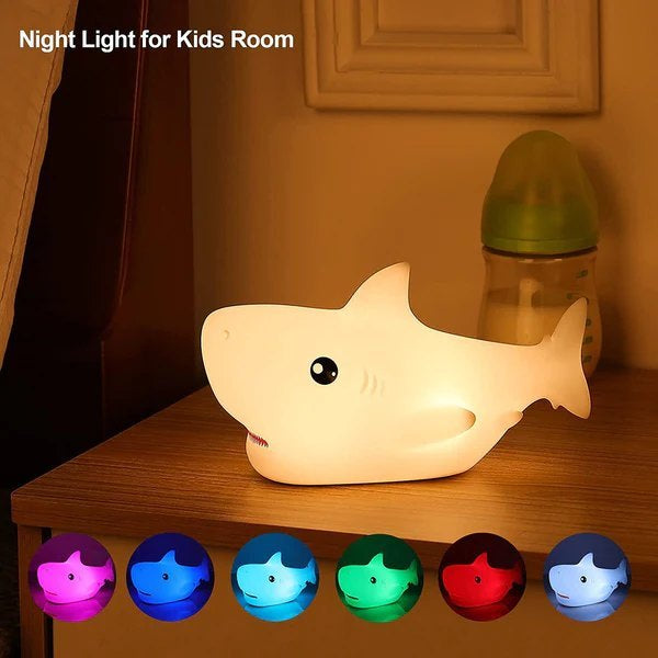 Cute Shark Silicone Touch Night Lamp