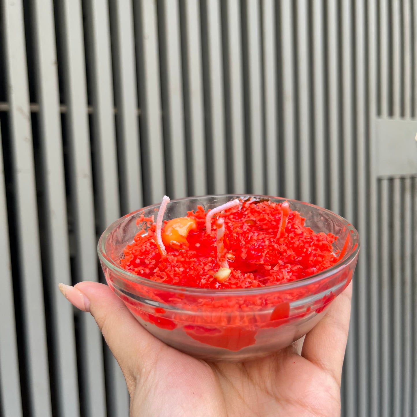 Gajar Ka Halwa Handmade Glass Candle| Sweets Candle