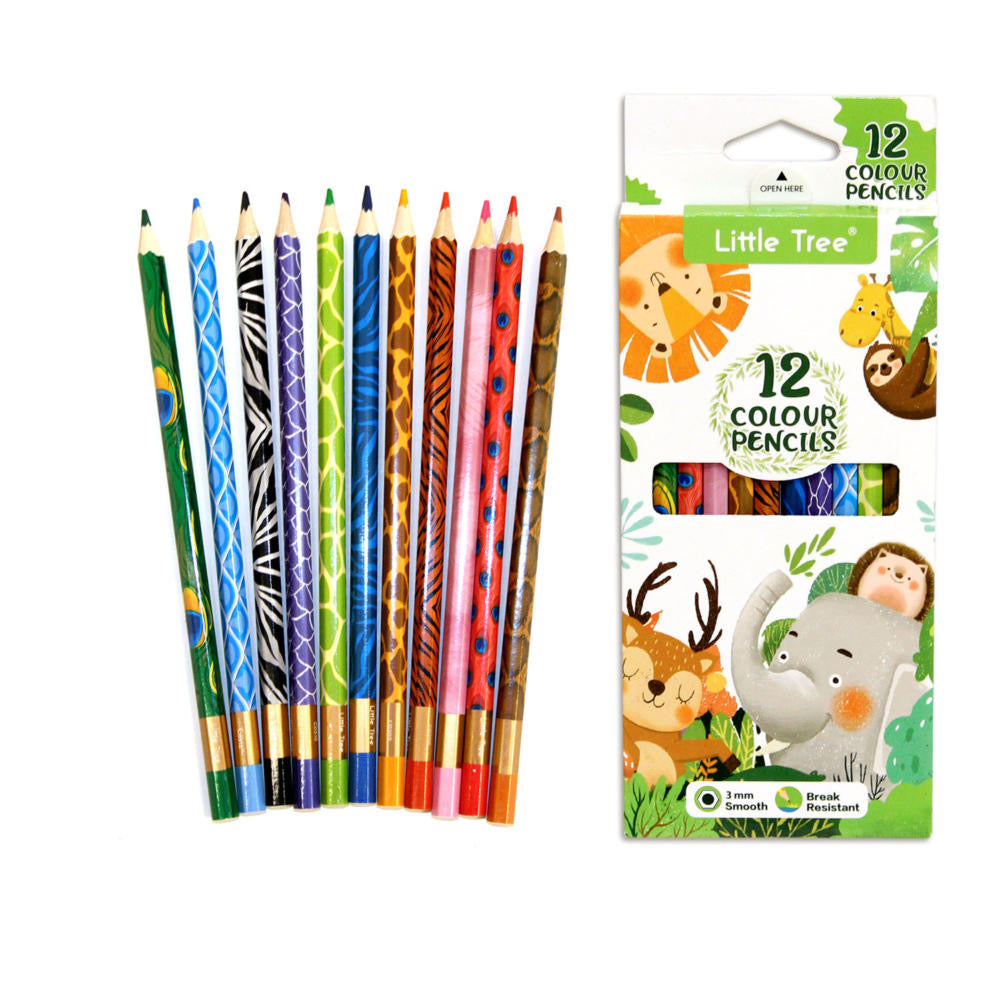 Little Tree Jungle Theme Coloured Pencils Pack-12 Pcs