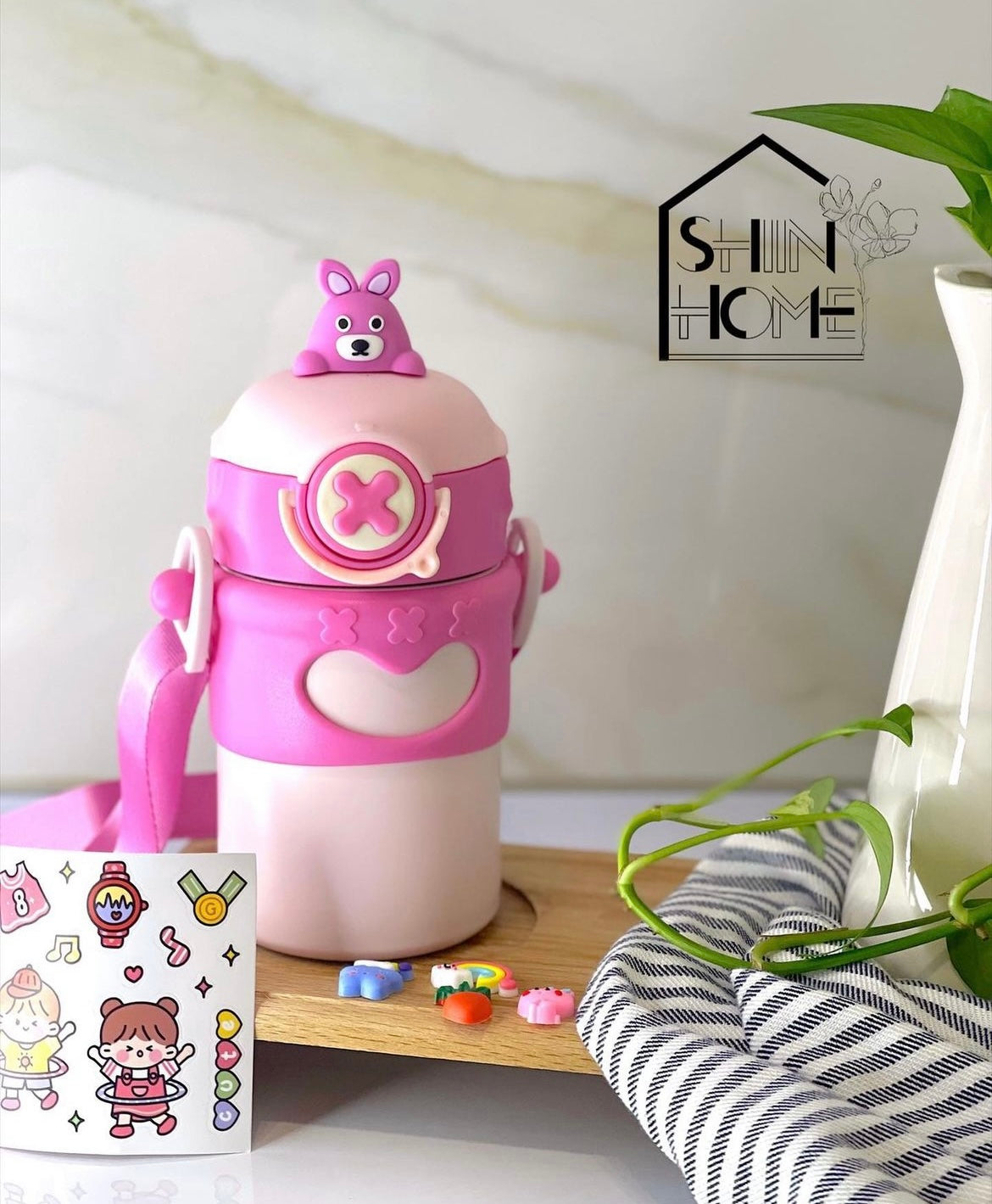 Sweet Insulated Steel Teddy Bottle (with Stickers/Straps)