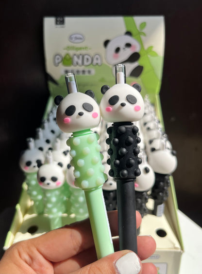 Panda Pen with Silicon Topper/Push Gel Pen