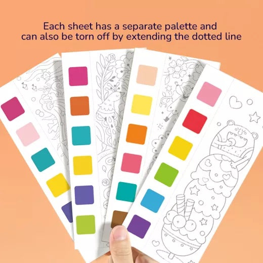 Water Color Activity Book with Brush- 12 Pages