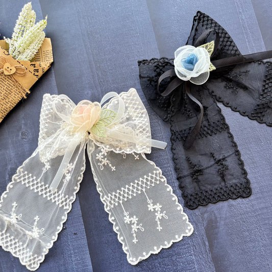 Korean Embroidered Net Bows