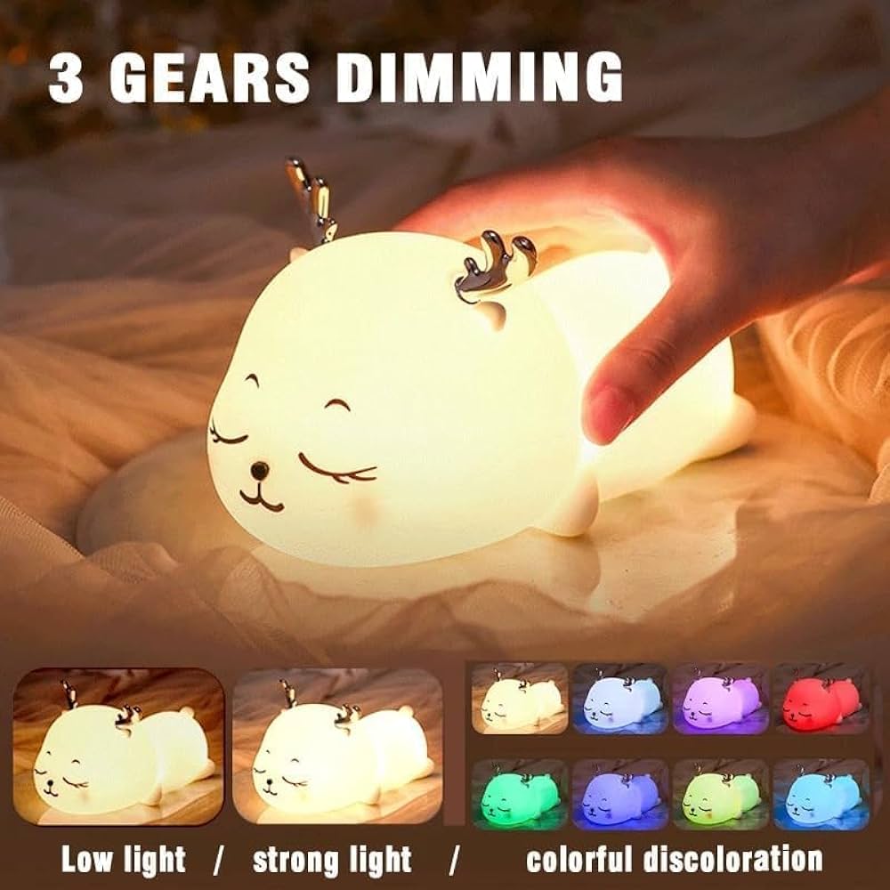 Cute Deer Silicone Touch Night Lamp