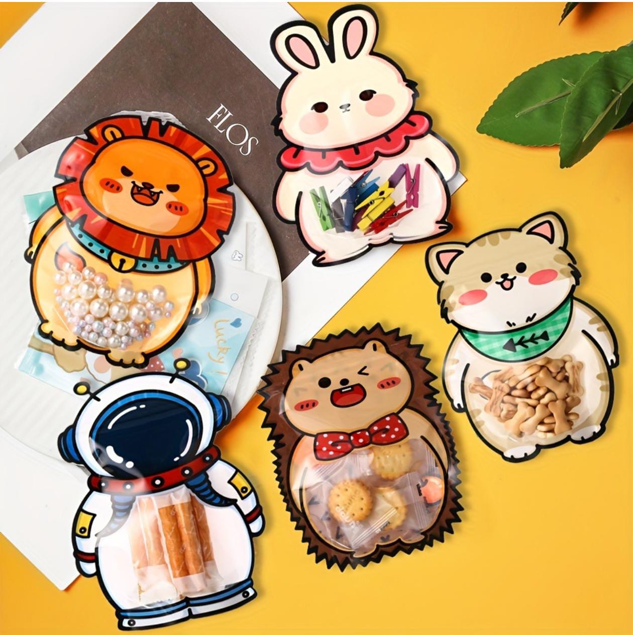 Cute Zip Lock Pouches (Pack of 5 Pcs)