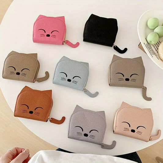 Sleeping Cat Card Holder/ Multi-Compartments Wallet