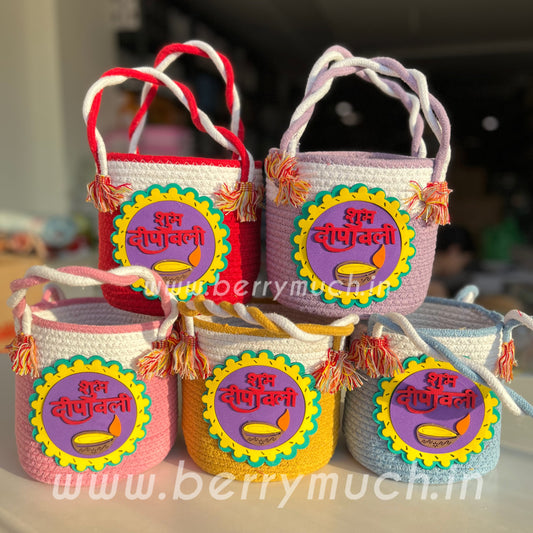 Shubh Deepawali Jute Gift Basket